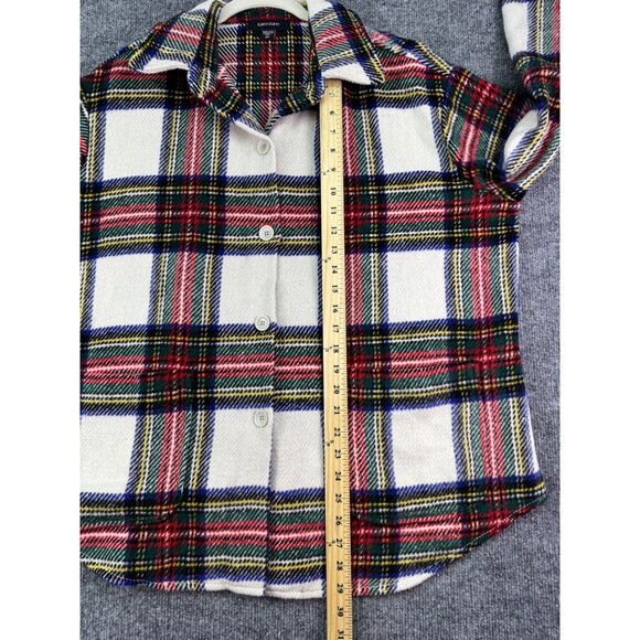 Karen Kane Women's Plus SIze OX Fleece Red Green Plaid Shirt Jacket Shacket - Picture 7 of 12